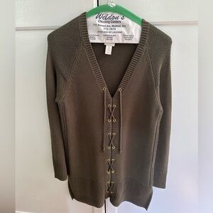 Chico's Green V-Neck Sweater